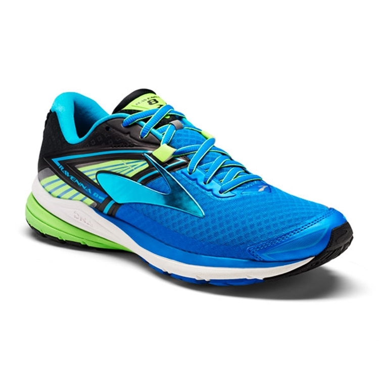 brooks Men's Ravenna 8 Blue Lemonade / Black / Green