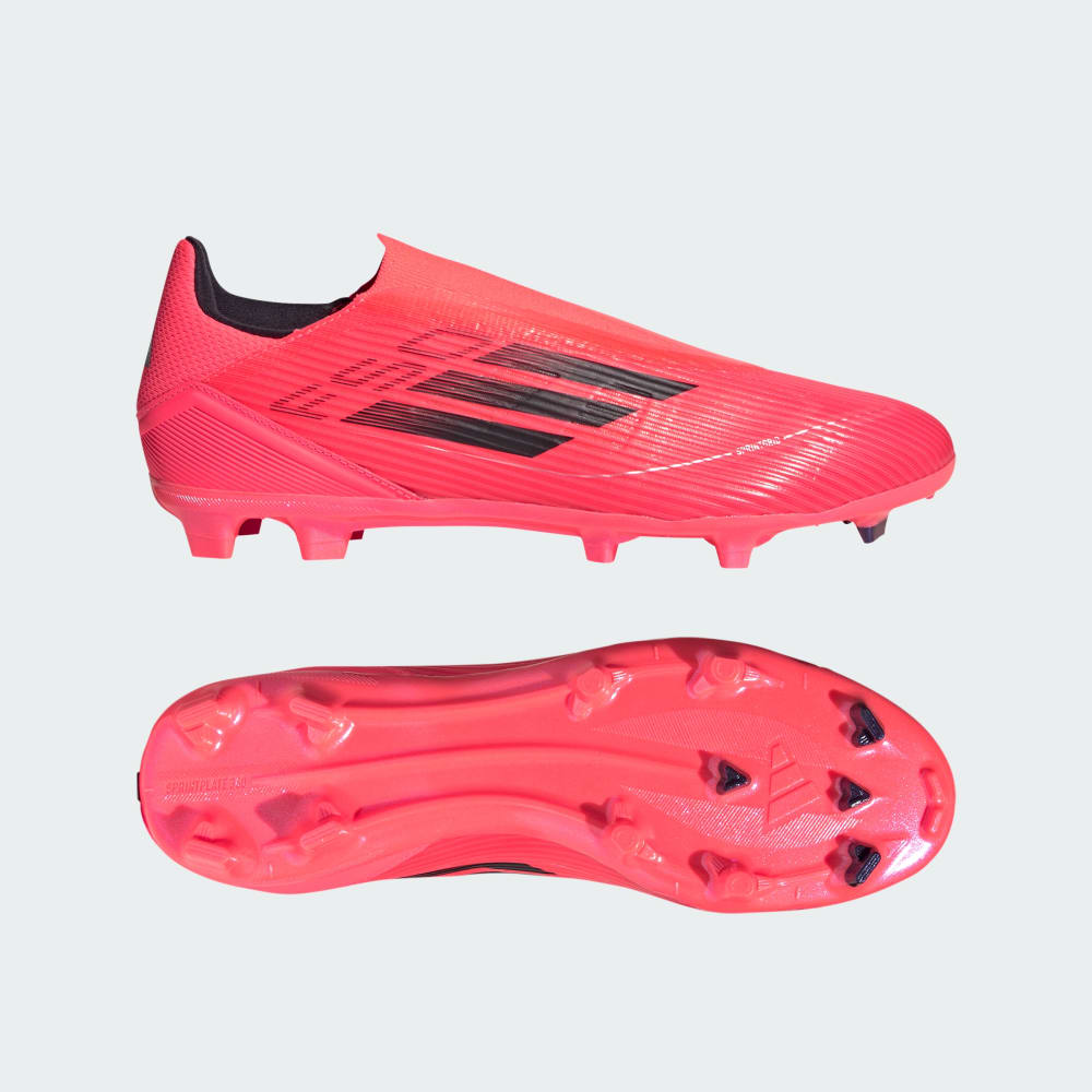 Adidas F50 League Laceless Firm/Multi-Ground Cleats Turbo / Aurora Black / Platinum Metallic