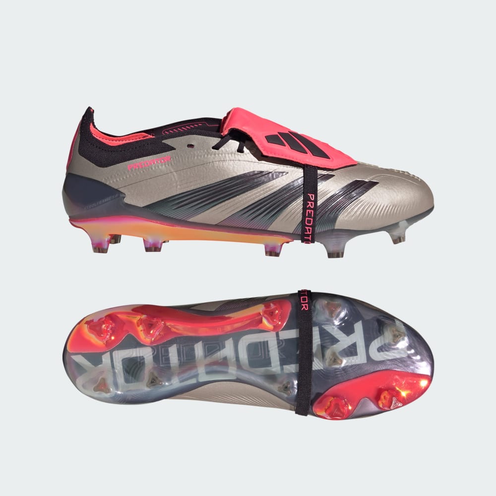 Adidas Predator Elite Fold-Over Tongue Firm Ground Cleats Platinum Metallic / Aurora Black / Carbon