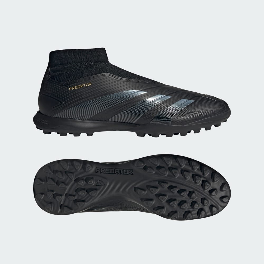 Adidas Predator League Laceless Turf Soccer Shoes Core Black / Carbon / Gold Metallic