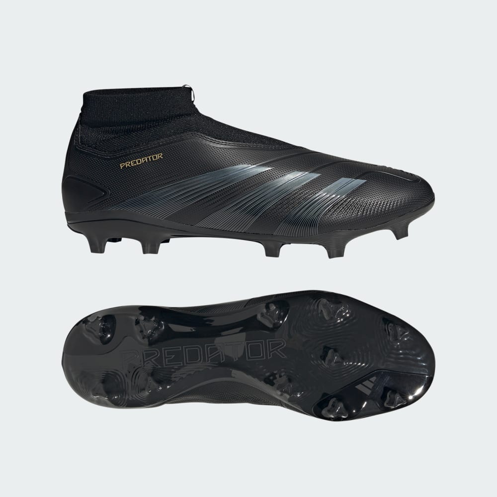 Adidas Predator League Laceless Firm Ground Soccer Cleats Core Black / Carbon / Gold Metallic