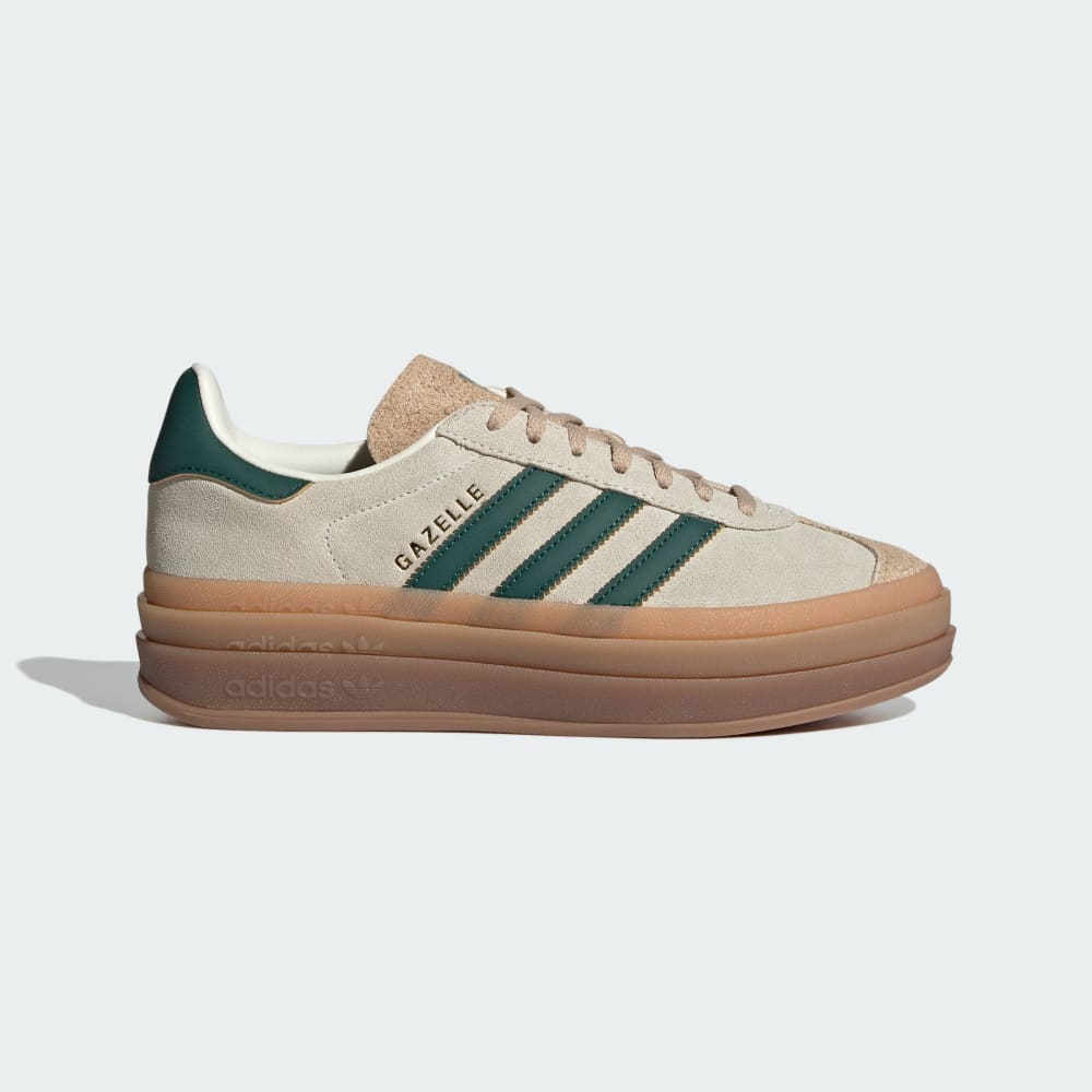 Adidas Gazelle Bold Shoes Cream White / Collegiate Green / Magic Beige