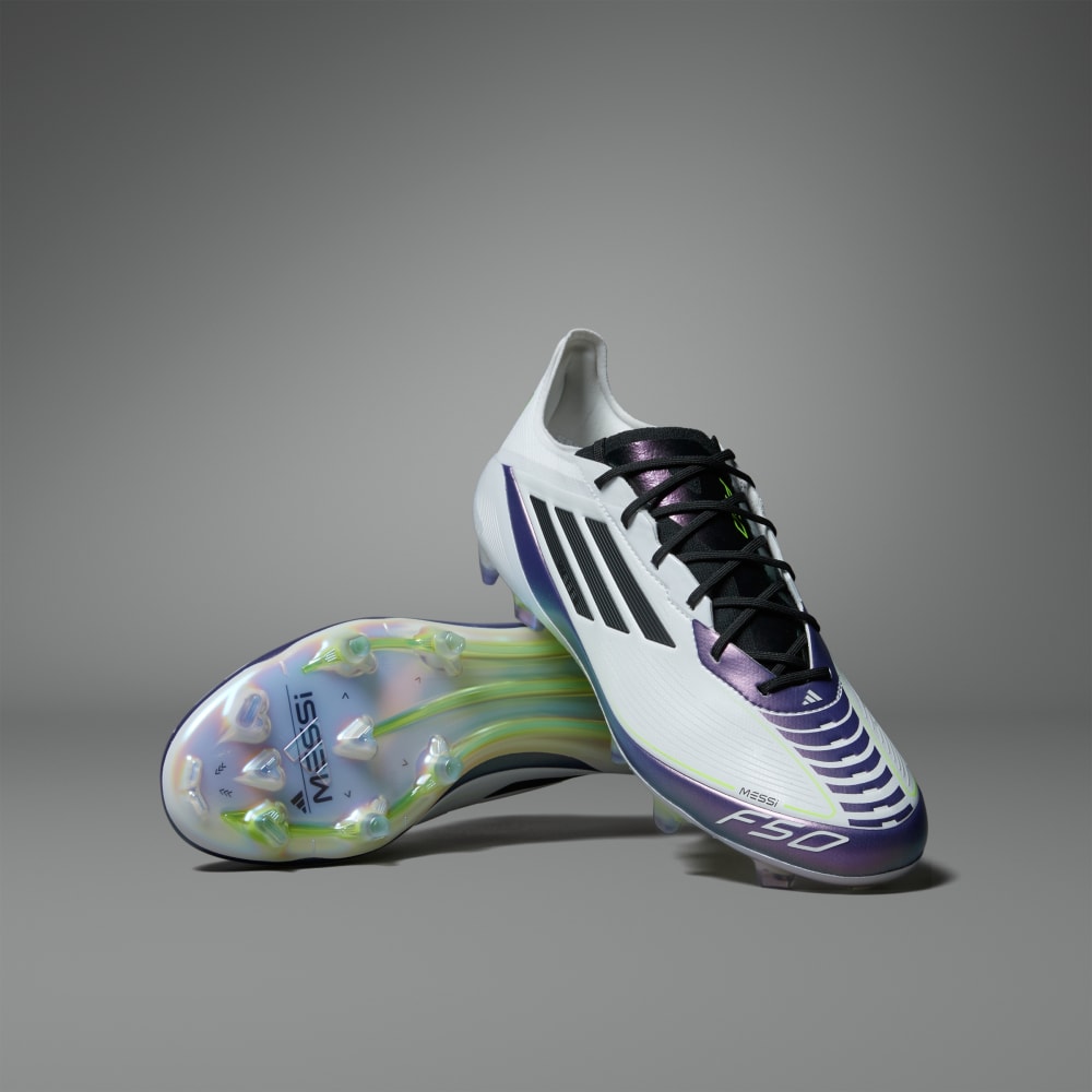 Adidas F50 Elite Messi Firm Ground Soccer Cleats Cloud White / Core Black / Purple