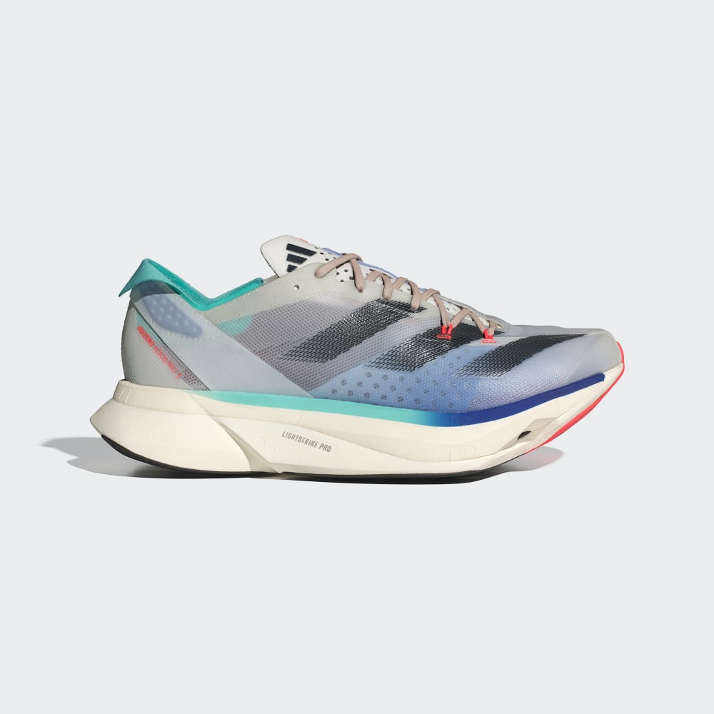 Adidas Adizero Adios Pro 3 Shoes Off White / Aurora Ink / Flash Aqua