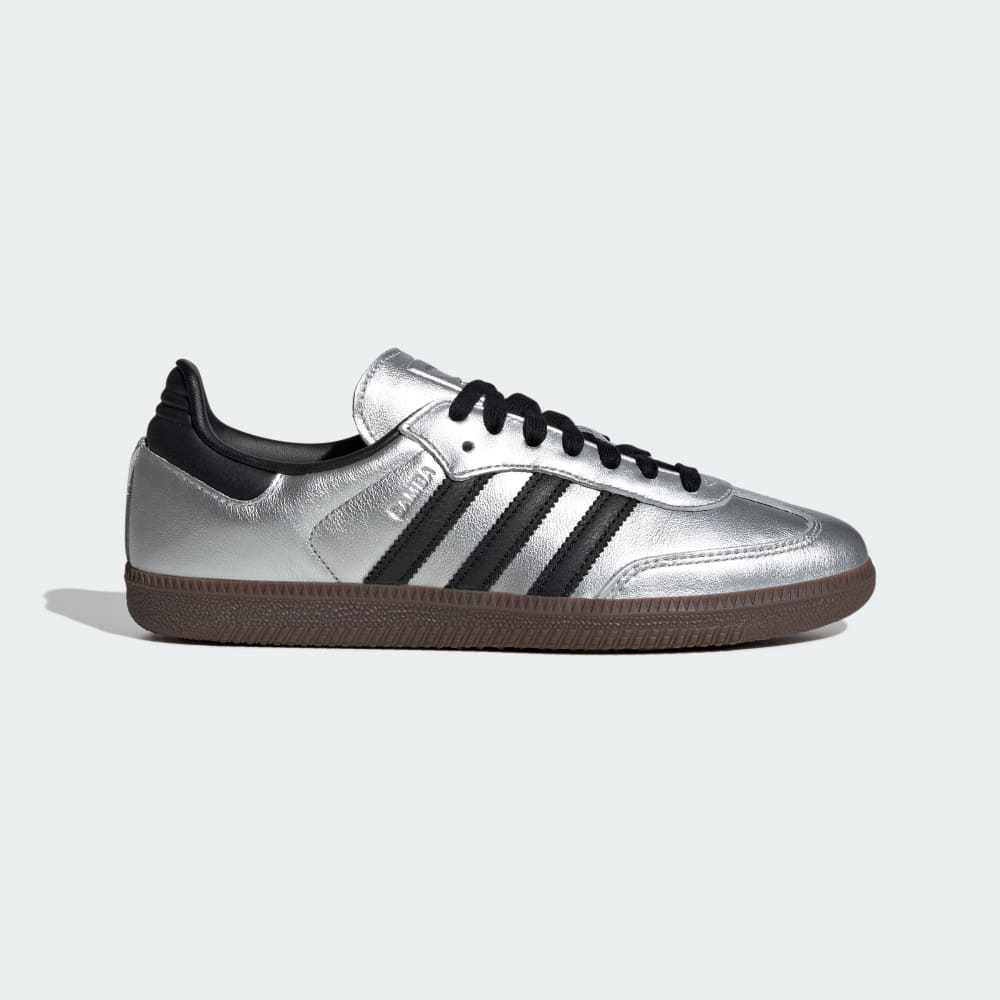 Adidas Samba OG Shoes Silver Metallic / Core Black / Gum