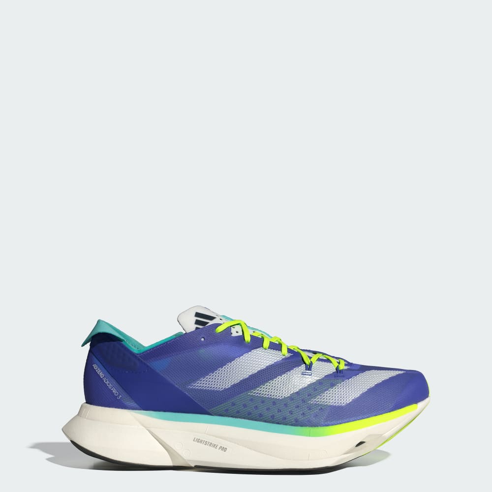 Adidas ADIZERO ADIOS PRO 3 Shoes Cobalt Blue / Zero Metalic / Lucid Lemon