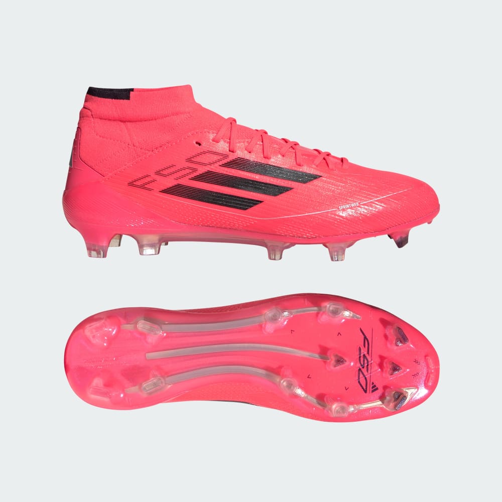 Adidas F50 Women's Elite Mid-Cut Firm Ground Soccer Cleats Turbo / Aurora Black / Platinum Metallic