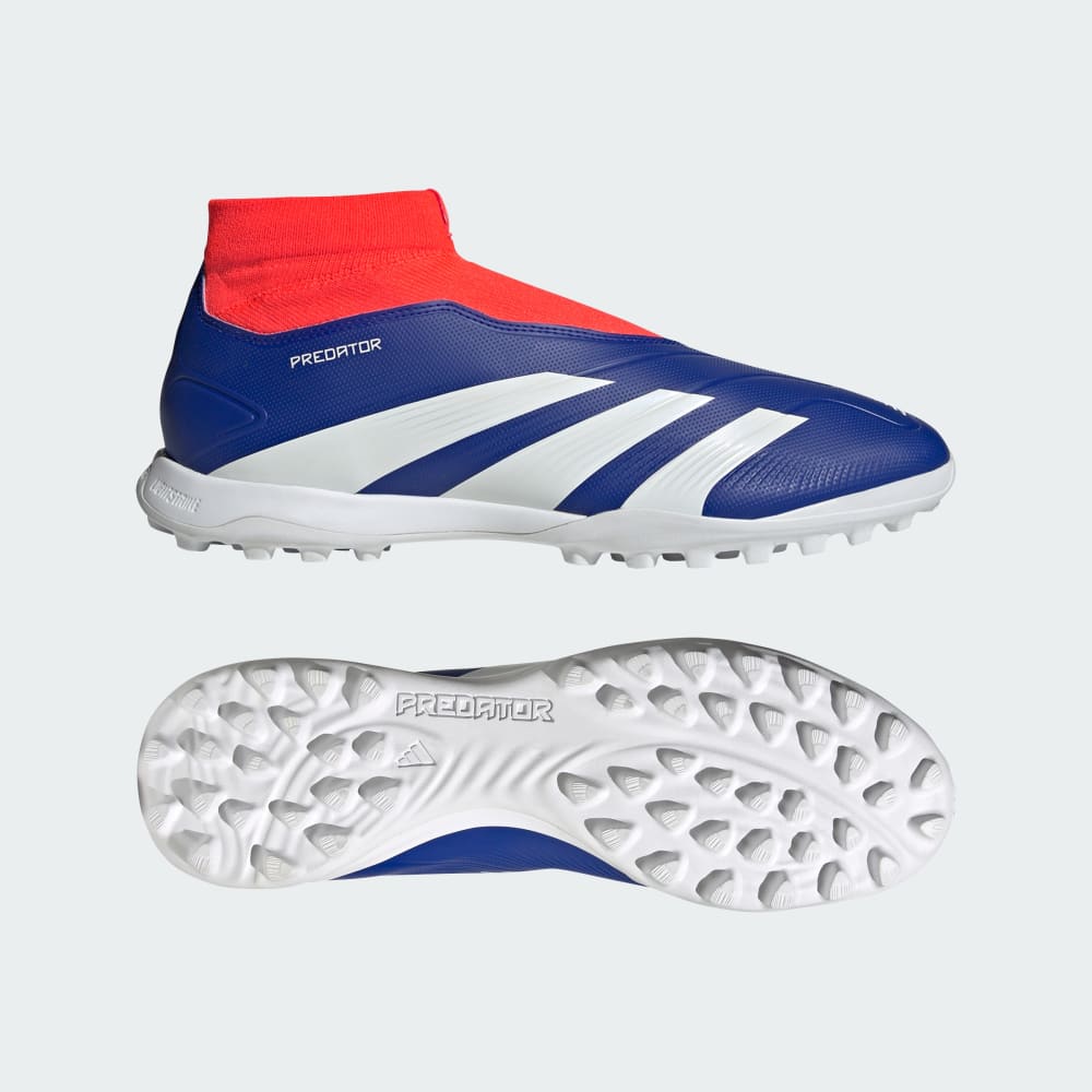 Adidas Predator League Laceless Turf Soccer Shoes Lucid Blue / Cloud White / Solar Red