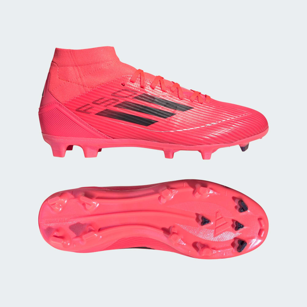 Adidas F50 Women's League Mid-Cut Firm/Multi-Ground Cleats Turbo / Aurora Black / Platinum Metallic