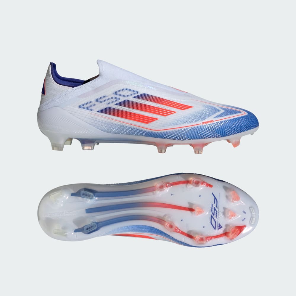 Adidas F50 Elite Laceless Firm Ground Soccer Cleats Cloud White / Solar Red / Lucid Blue