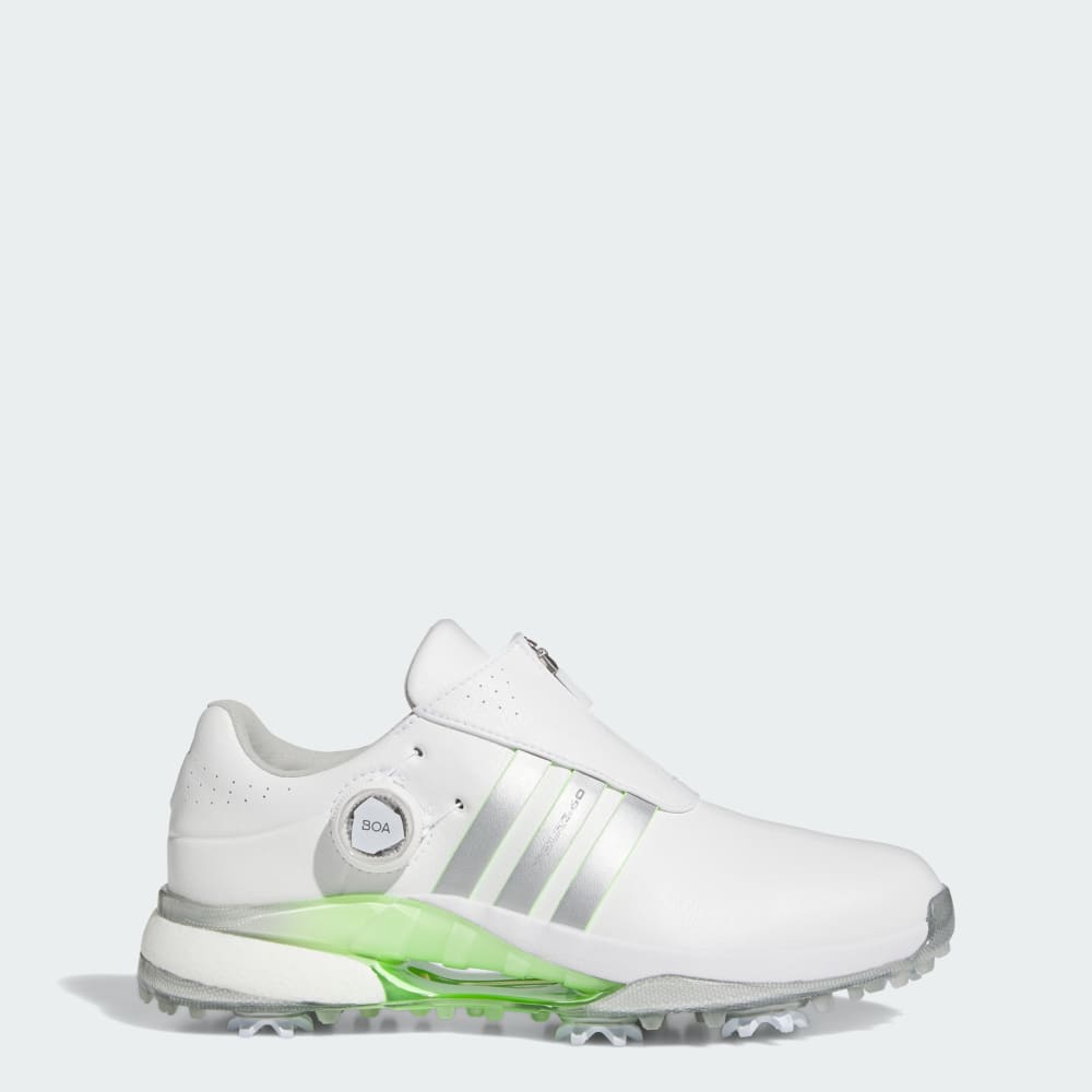 Adidas Tour360 24 BOA Golf Shoes Cloud White / Silver Metallic / Green Spark