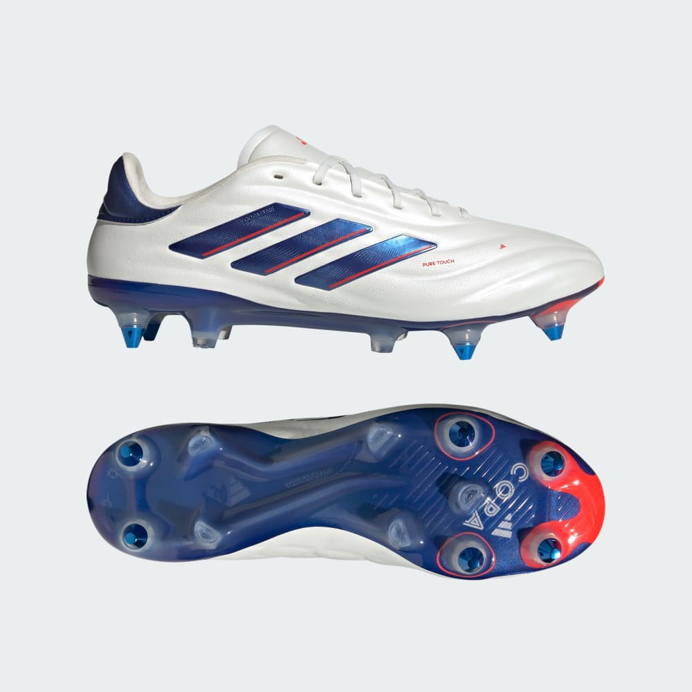 Adidas Copa Pure 2 Elite Soft Ground Soccer Cleats Cloud White / Lucid Blue / Solar Red