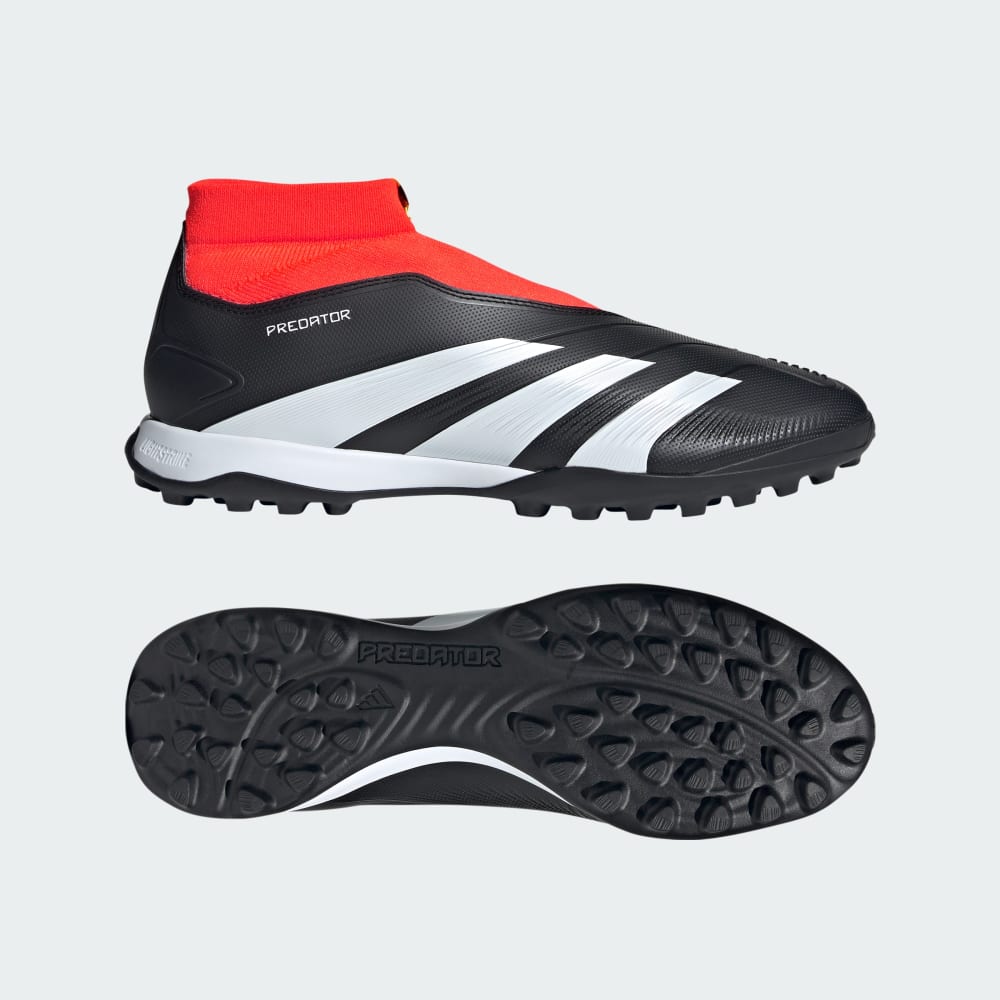 Adidas Predator 24 League Laceless Turf Soccer Shoes Core Black / Cloud White / Solar Red