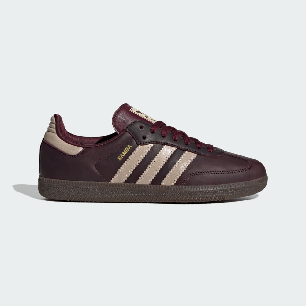 Adidas Samba OG Shoes Maroon / Crystal Sand / Gold Metallic