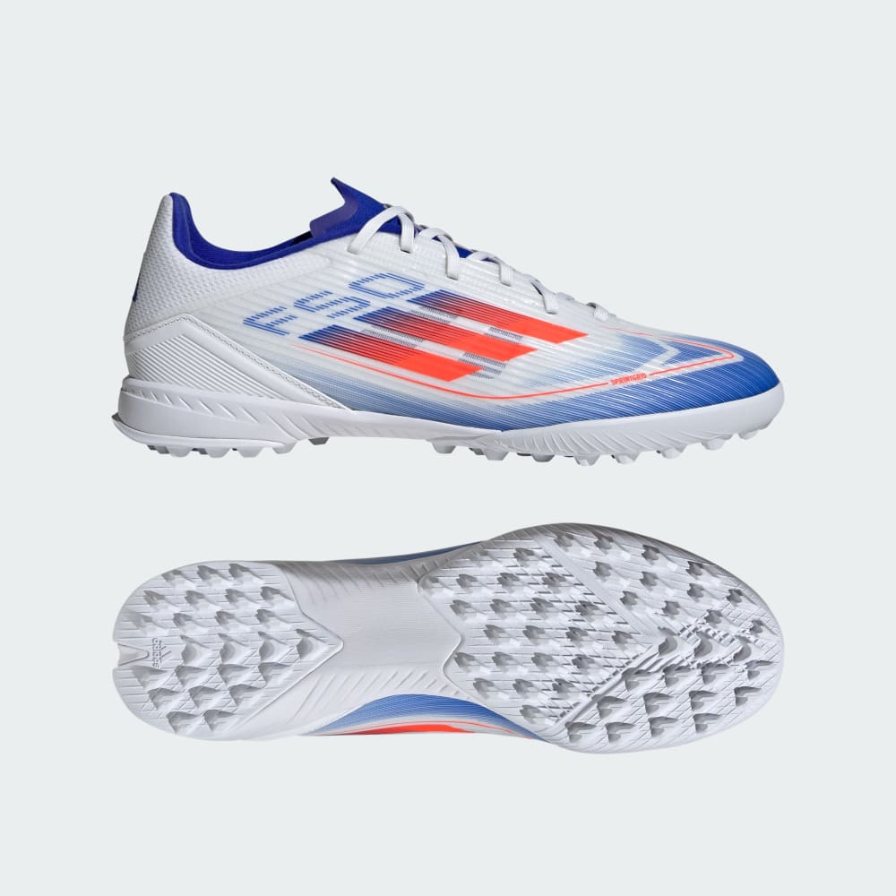 Adidas F50 League Turf Soccer Shoes Cloud White / Solar Red / Lucid Blue