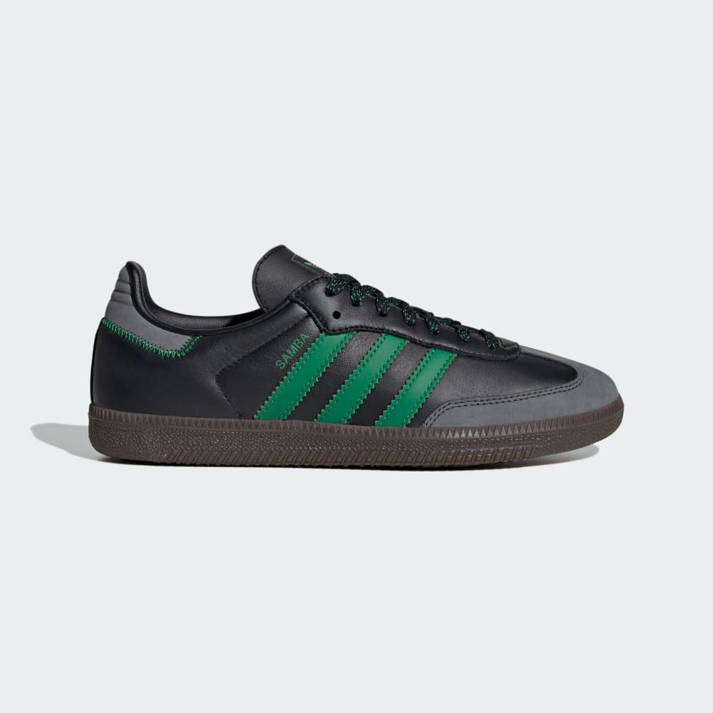 Adidas Samba OG Shoes Core Black / Green / Grey Six