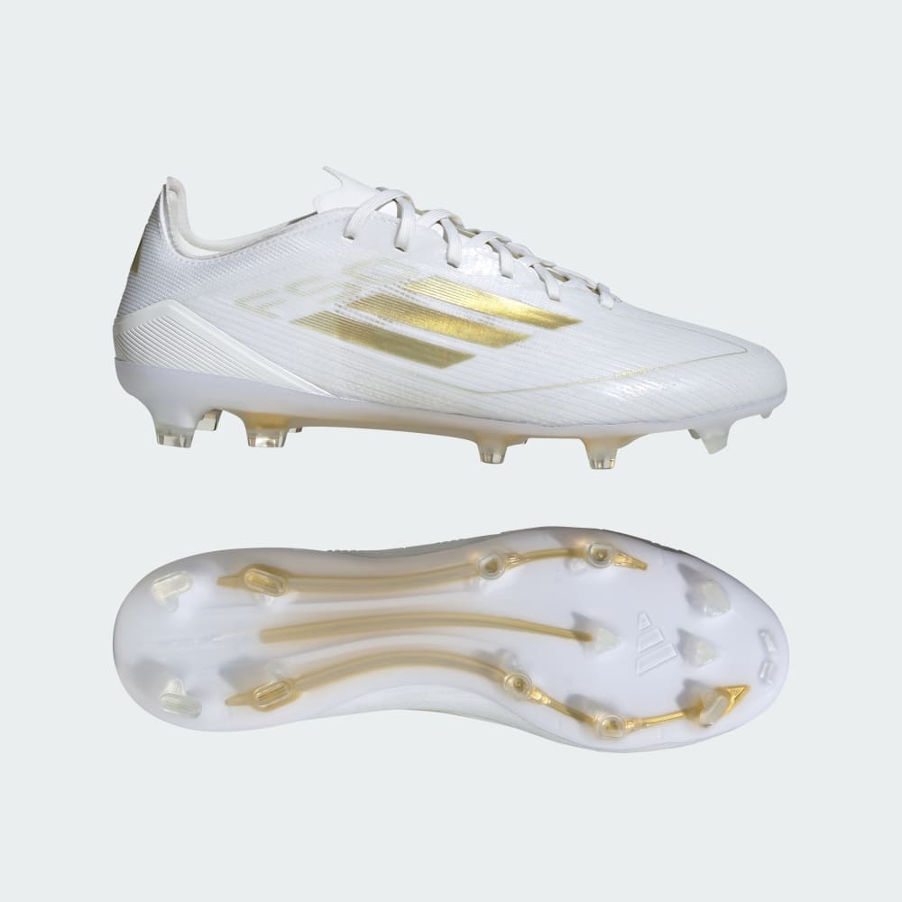 Adidas F50 Pro Firm Ground Soccer Cleats Cloud White / Gold Metallic / Cloud White