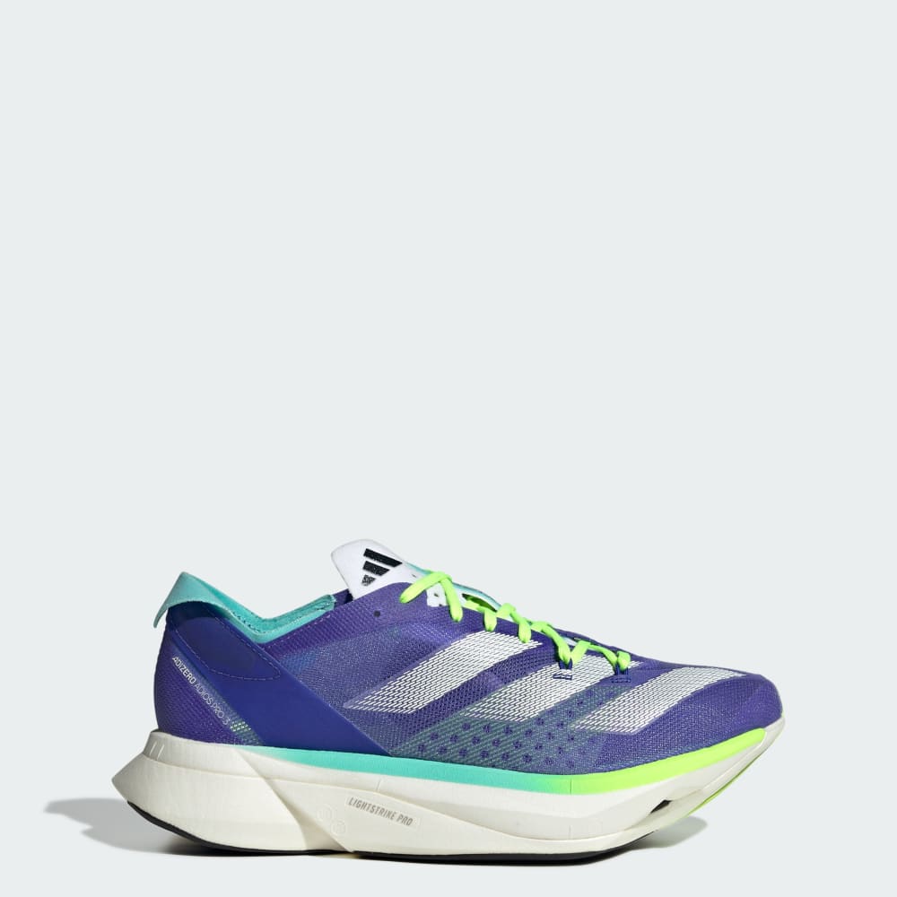 Adidas ADIZERO ADIOS PRO 3 Shoes Cobalt Blue / Zero Metalic / Lucid Lemon