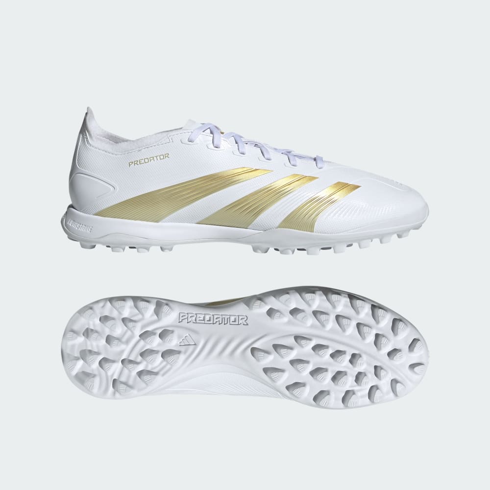 Adidas Predator League Turf Soccer Shoes Cloud White / Gold Metallic / Sandy Beige Met