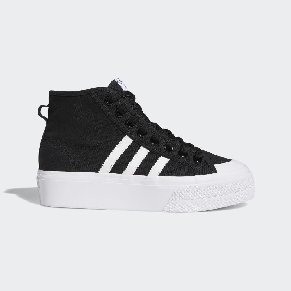 Adidas Nizza Platform Mid Shoes Core Black / Cloud White / Cloud White