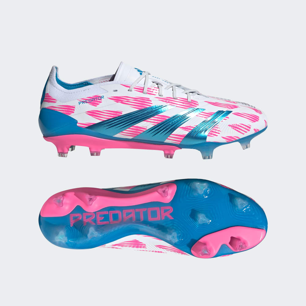 Adidas Predator Elite Firm Ground Soccer Cleats Cloud White / Solar Blue / Solar Pink