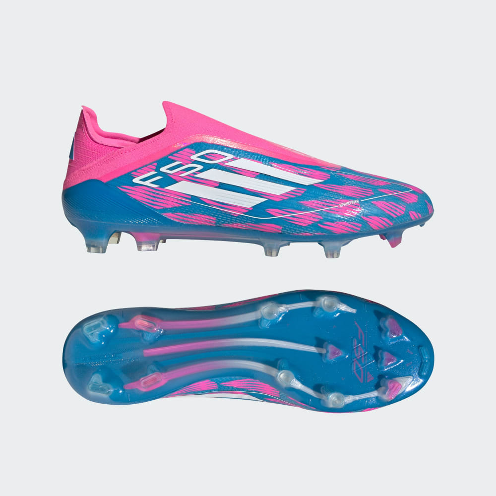 Adidas F50 Elite Laceless Firm Ground Soccer Cleats Solar Blue / Cloud White / Solar Pink