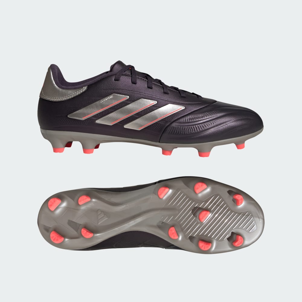 Adidas Copa Pure 2 League Firm Ground Cleats Aurora Black / Platinum Metallic / Turbo