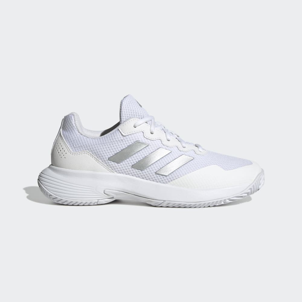 Adidas Gamecourt 2.0 Tennis Shoes Cloud White / Silver Metallic / Cloud White