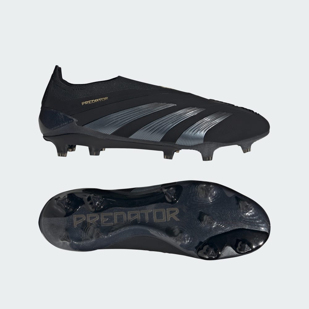 Adidas Predator Elite Laceless Firm Ground Soccer Cleats Core Black / Carbon / Gold Metallic