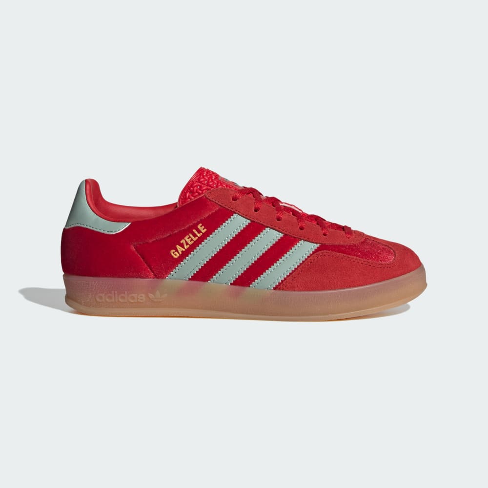 Adidas Gazelle Indoor Shoes Better Scarlet / Hazy Green / Gum