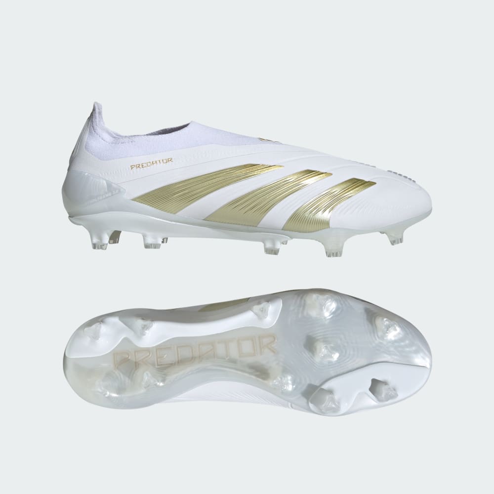 Adidas Predator Elite Laceless Firm Ground Soccer Cleats Cloud White / Gold Metallic / Cloud White