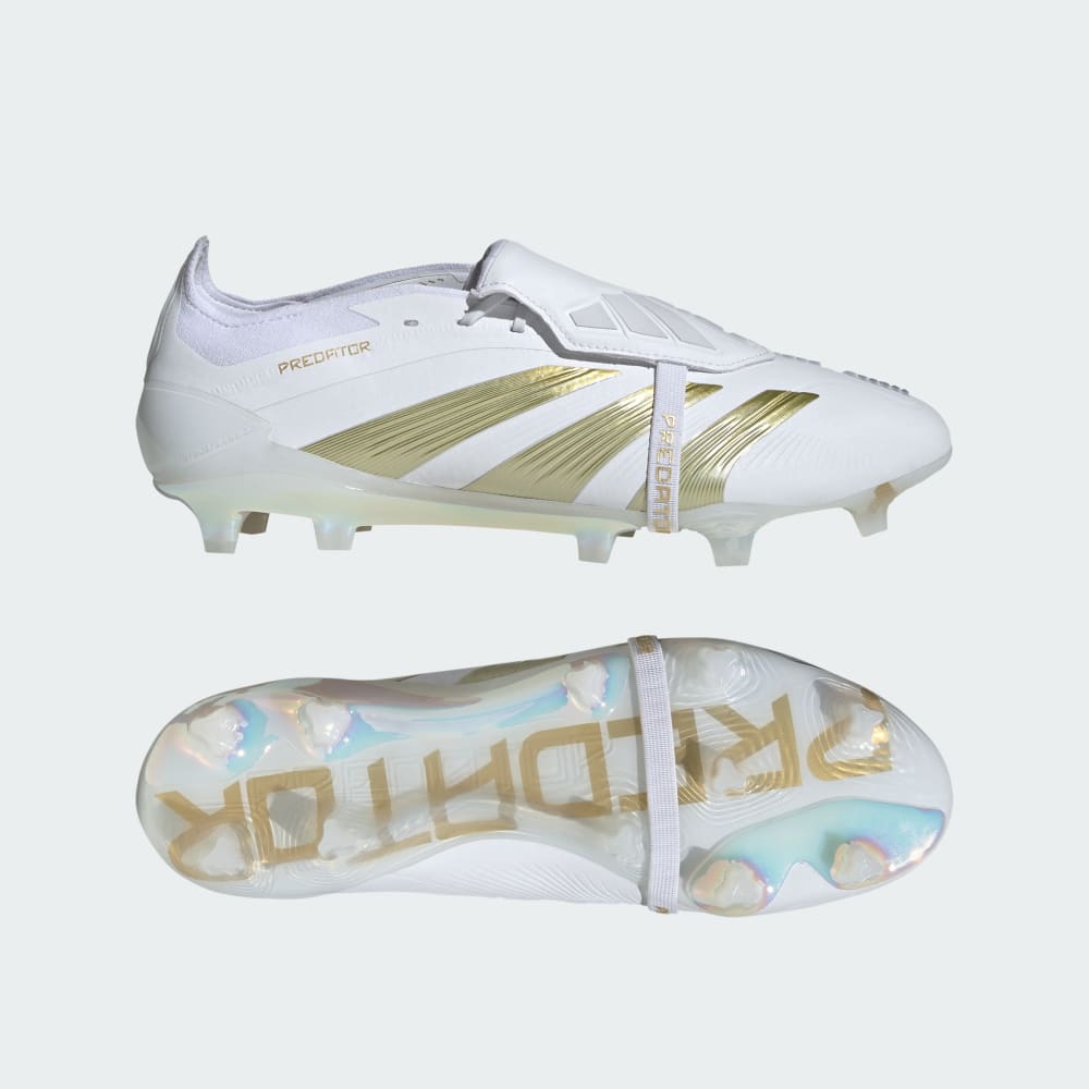 Adidas Predator Elite Foldover Tongue Firm Ground Soccer Cleats Cloud White / Gold Metallic / Cloud White