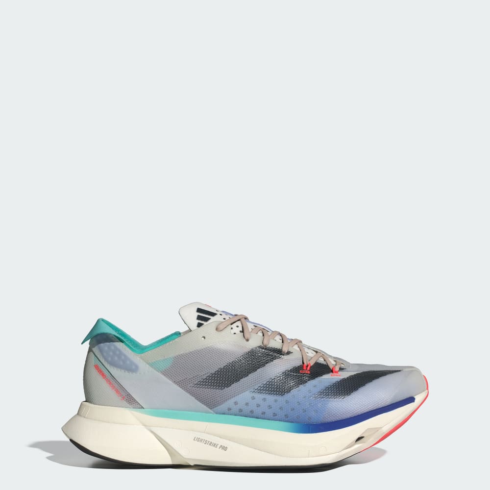 Adidas Adizero Adios Pro 3 Shoes Off White / Aurora Ink / Flash Aqua