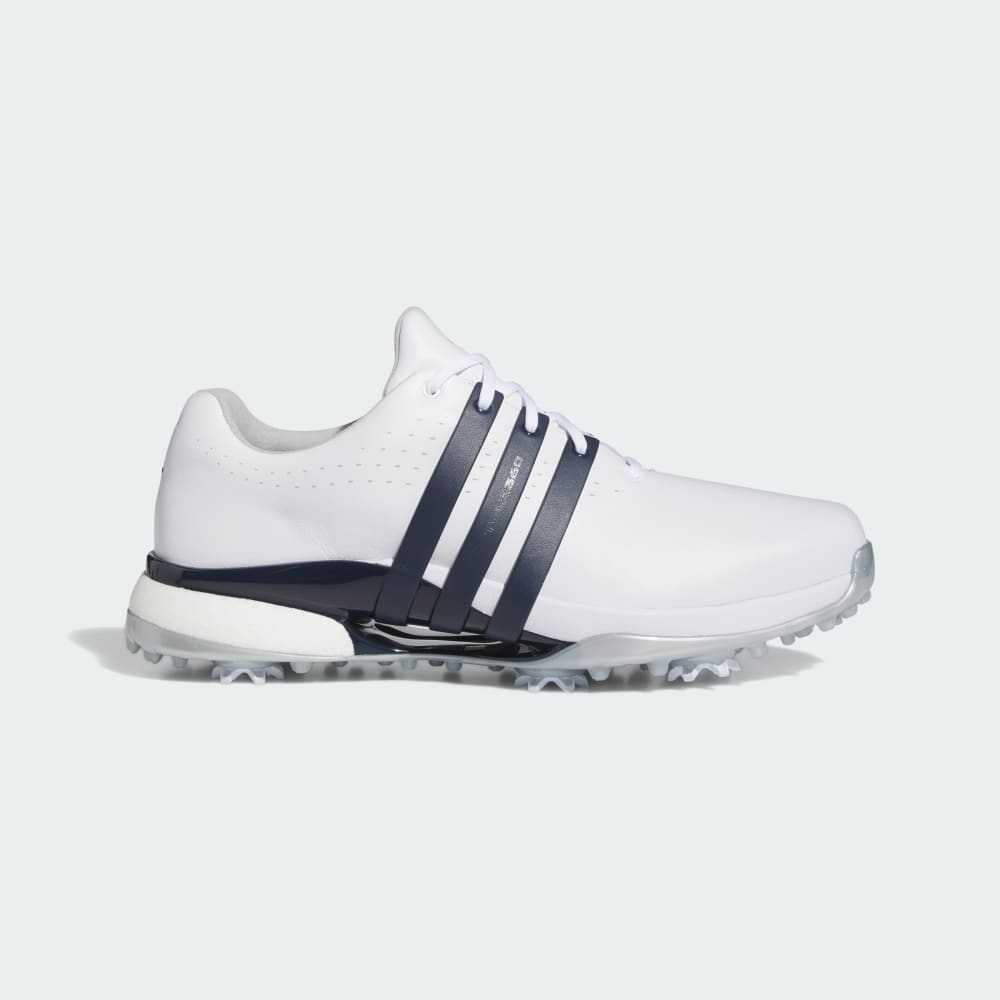 Adidas Tour360 24 Wide Golf Shoes Cloud White / Collegiate Navy / Silver Metallic