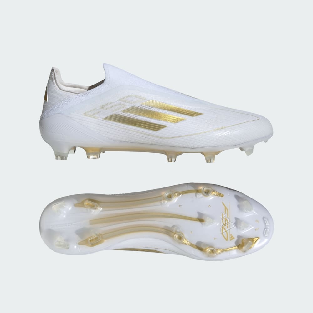 Adidas F50 Elite Laceless Firm Ground Soccer Cleats Cloud White / Gold Metallic / Cloud White