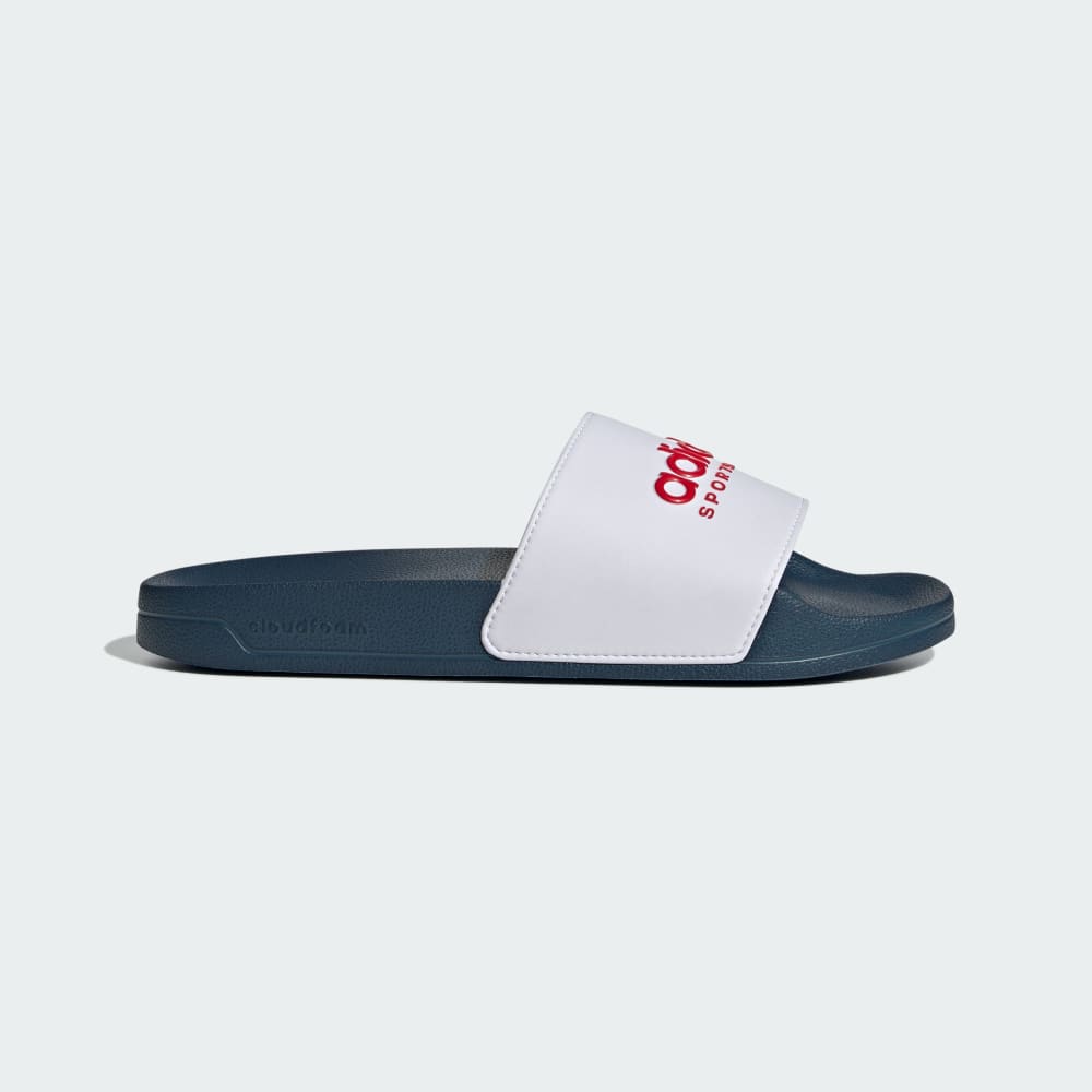 Adidas Adilette Shower Slides Cloud White / Better Scarlet / Team Navy Blue 2