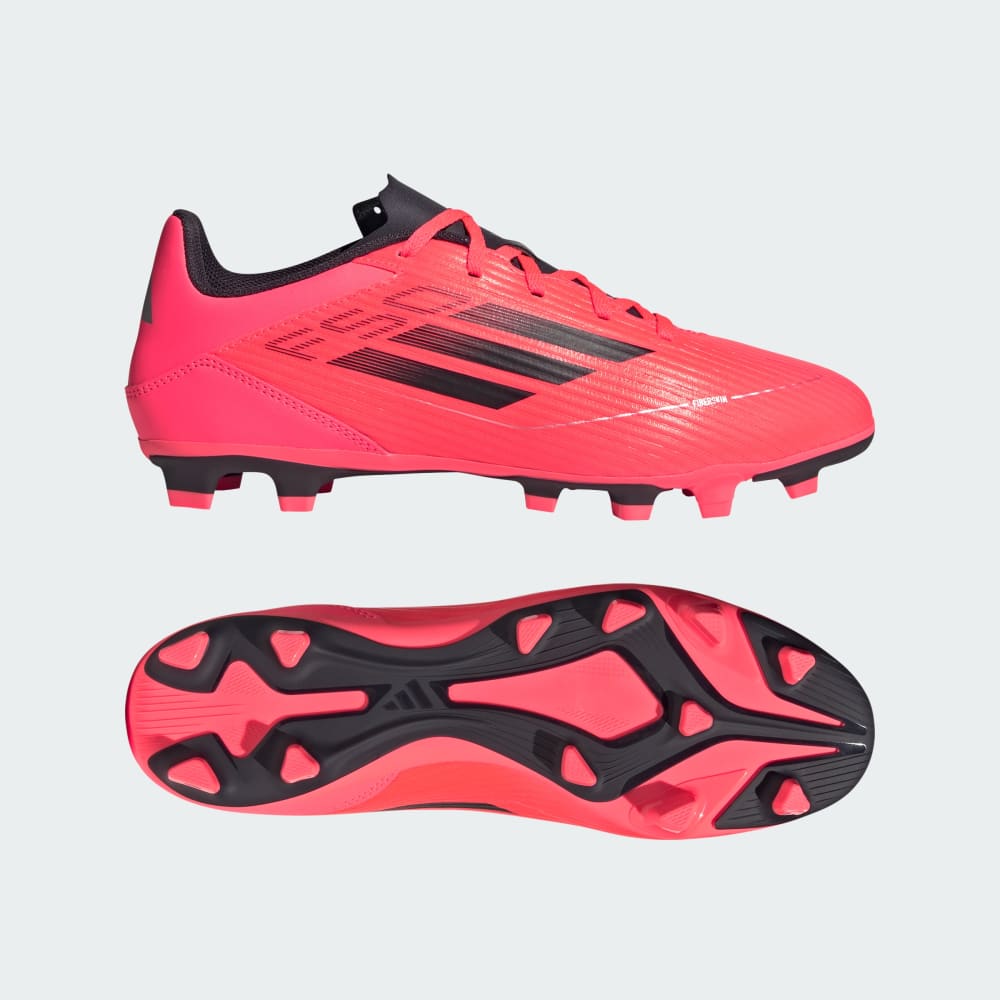 Adidas F50 Club Multi-Ground Soccer Cleats Turbo / Aurora Black / Platinum Metallic