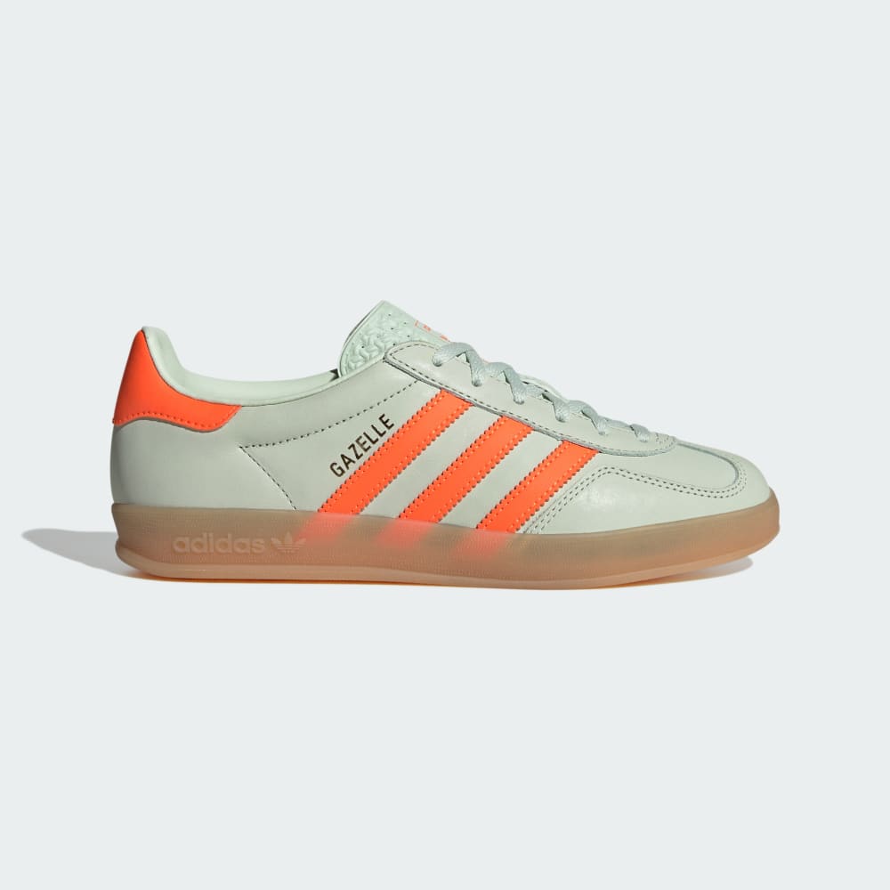 Adidas Gazelle Indoor Shoes Linen Green / Solar Orange / Gum