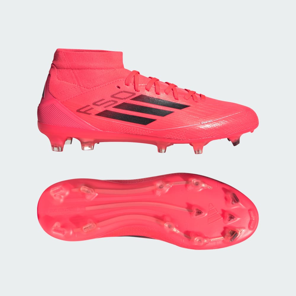 Adidas F50 Women's Pro Mid-Cut Firm Ground Cleats Turbo / Aurora Black / Platinum Metallic