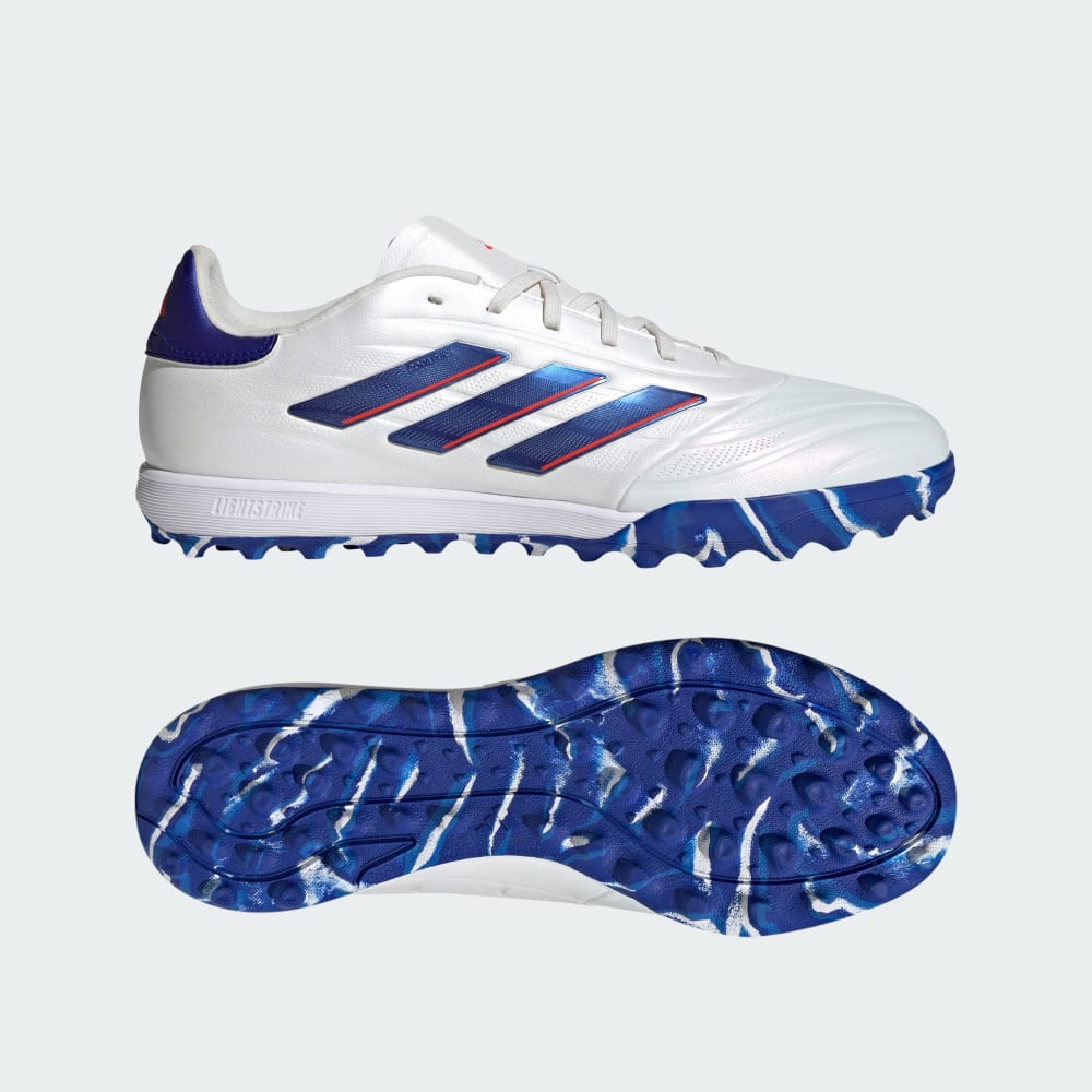 Adidas Copa Pure 2 Elite Turf Soccer Shoes Cloud White / Lucid Blue / Solar Red