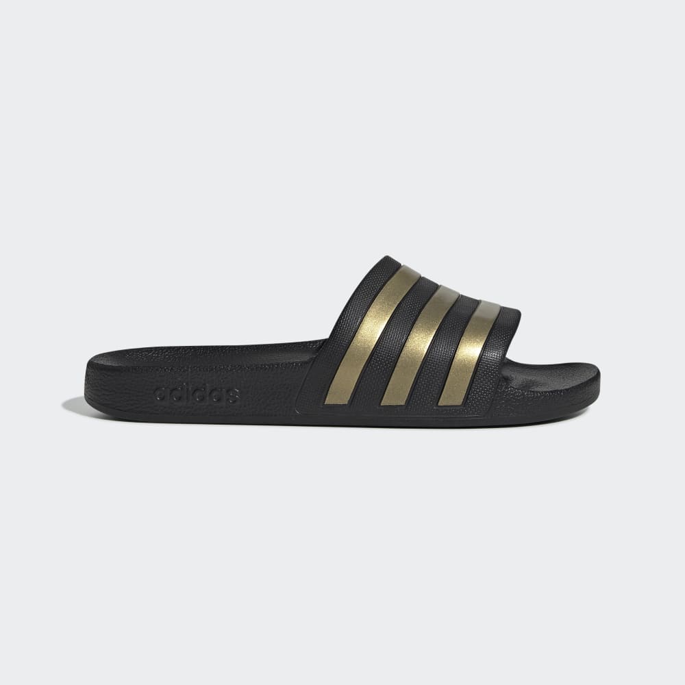 Adidas Adilette Aqua Slides Core Black / Gold Metallic / Core Black