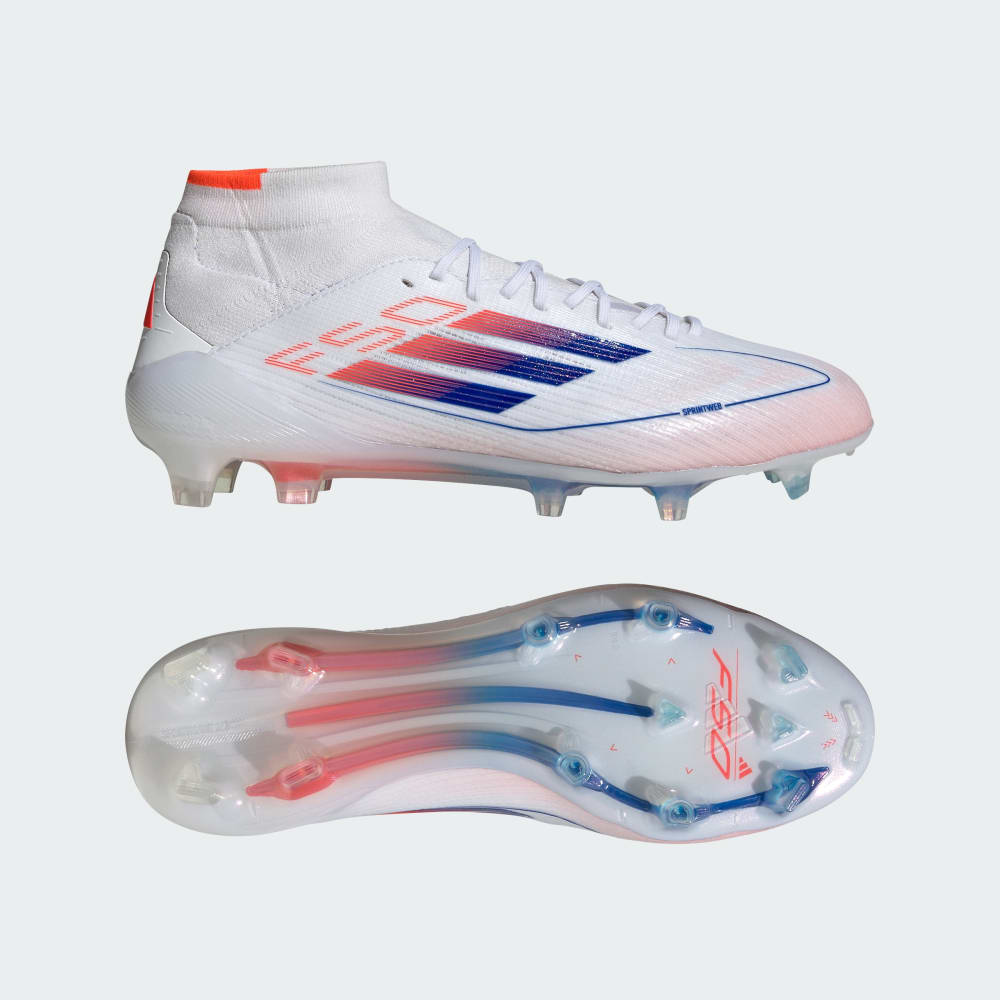 Adidas F50 Women's Elite Mid-Cut Firm Ground Soccer Cleats Cloud White / Lucid Blue / Solar Red