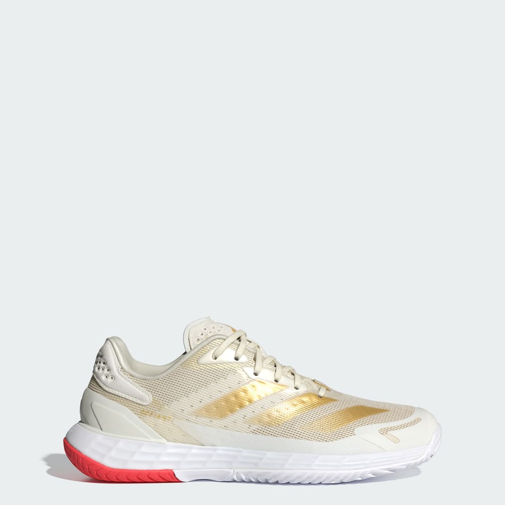 Adidas Defiant Speed 2 Tennis Shoes Off White / Gold Metallic / Bright Red