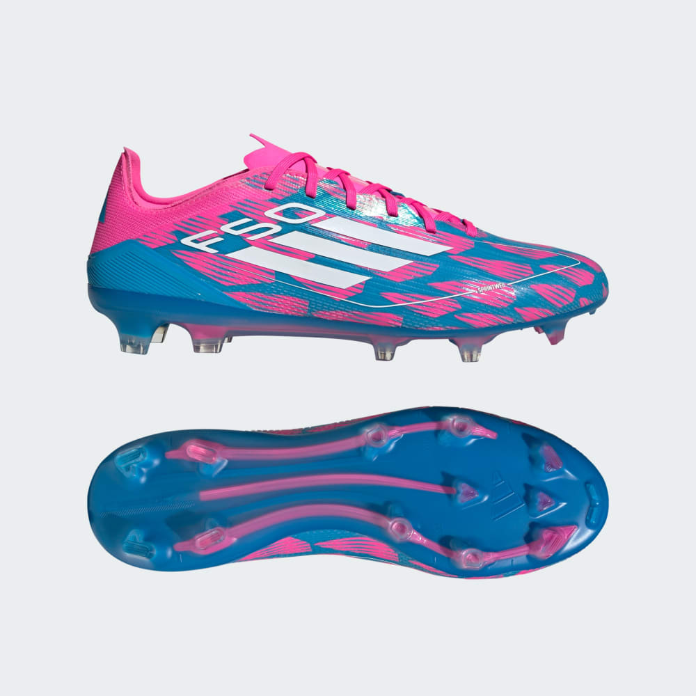 Adidas F50 Pro Firm Ground Soccer Cleats Solar Blue / Cloud White / Solar Pink