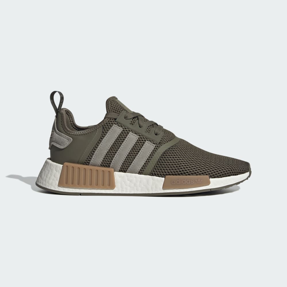 Adidas NMD_R1 Shoes Olive Strata / Silver Pebble / Cloud White