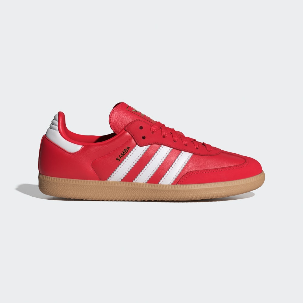 Adidas Samba OG Shoes Better Scarlet / Cloud White / Gold Metallic