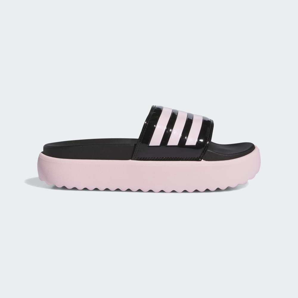 Adidas Adilette Platform Slides Core Black / Clear Pink / Clear Pink