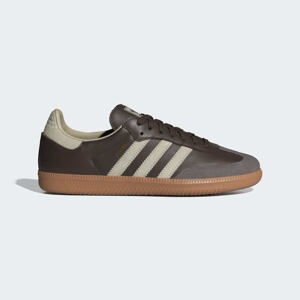 Adidas Samba OG Shoes Brown / Putty Grey / Gold Metallic