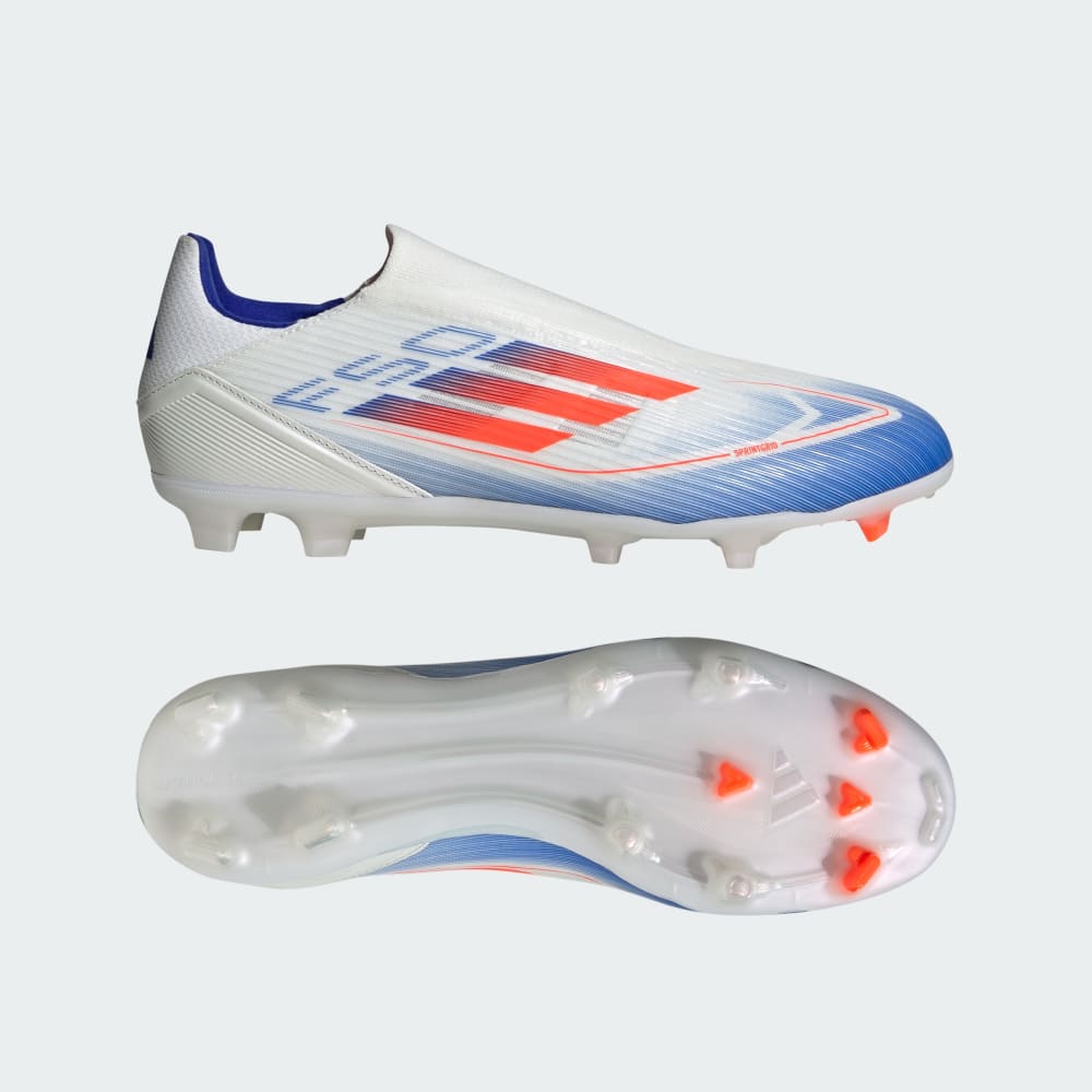 Adidas F50 League Laceless Firm/Multi-Ground Soccer Cleats Cloud White / Solar Red / Lucid Blue