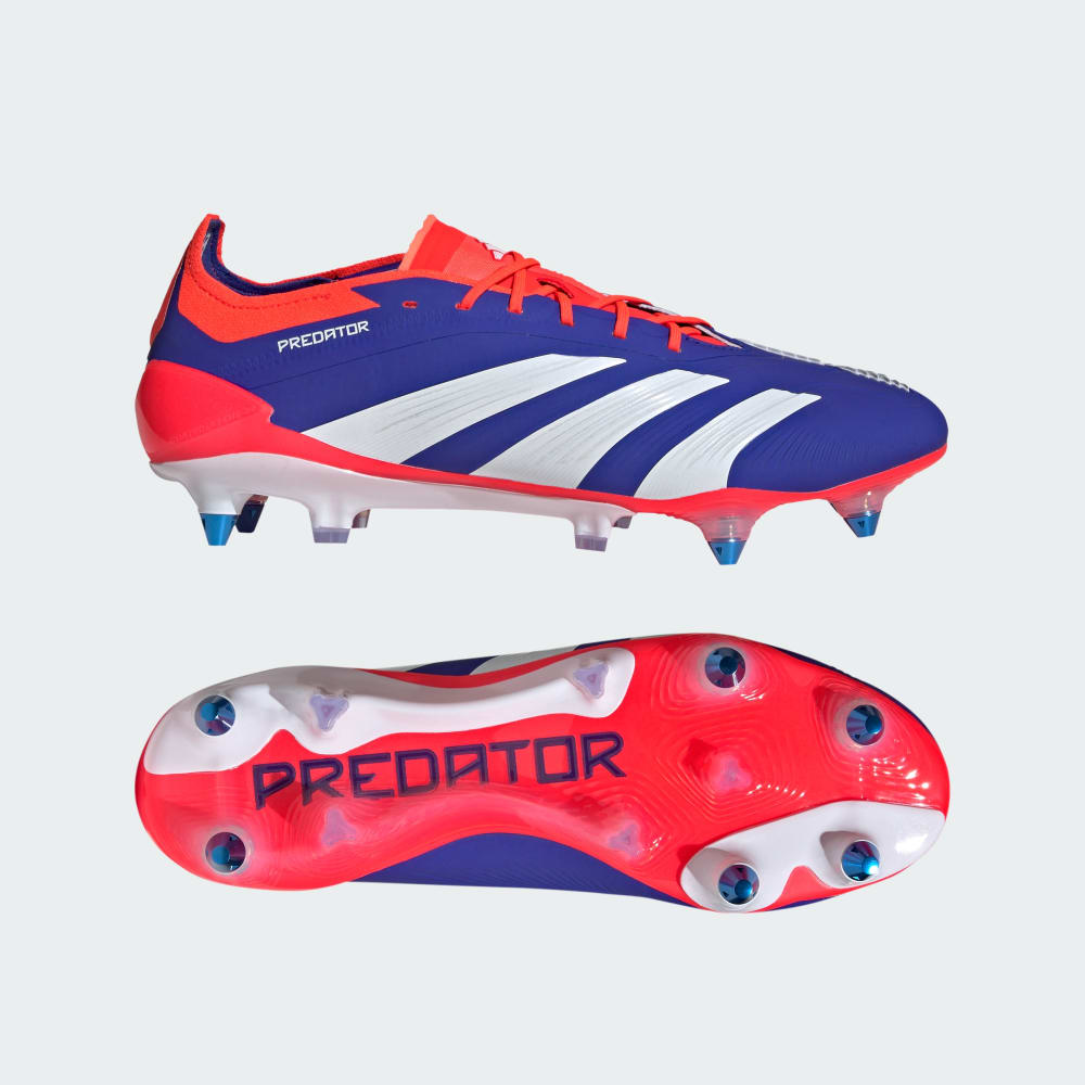 Adidas Predator Elite Soft Ground Soccer Cleats Lucid Blue / Cloud White / Solar Red